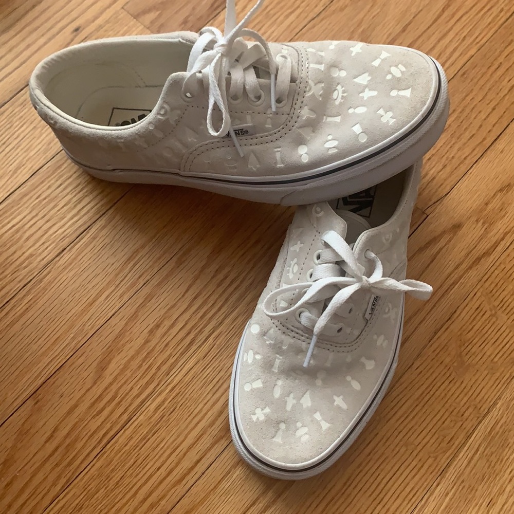 Off White Patterned Suede Vans - image 2